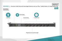 Digitus DN-95412 19 inch Stekkerdoos voor patchkast 1 HE Geaarde contactdoos Overspanningsbescherming Zwart - thumbnail