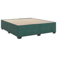 Boxspring met matras fluweel donkergroen 200x200 cm - thumbnail