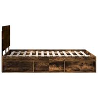 Bedframe Gerookt eiken 150 x 200 cm Massief grenenhout - thumbnail