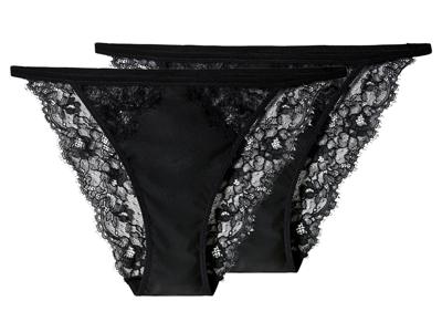 esmara Set van 2 dames slips (Zwart, XS (32/34))