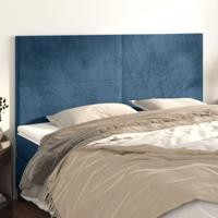 Hoofdborden 4 st 80x5x78/88 cm fluweel donkerblauw - thumbnail