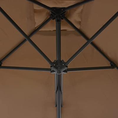 VidaXL Parasol met stalen paal 250x250 cm taupe