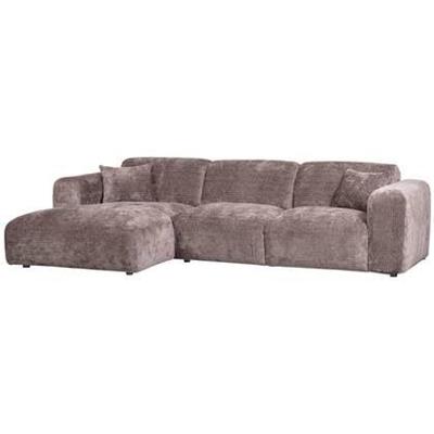 WOOOD Loungebank 'Cloud' Links, Chenille, kleur Taupe