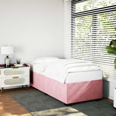 Bedframe fluweel roze 100x200 cm