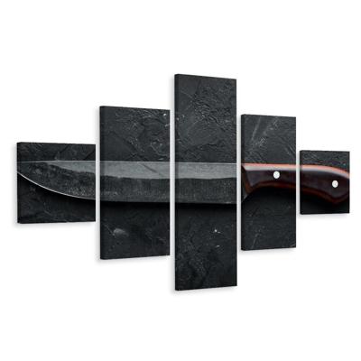 Schilderij - Oud keukenmes, 5luik, Premium print