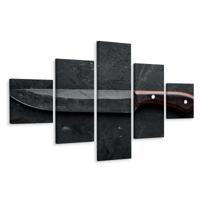 Schilderij - Oud keukenmes, 5luik, Premium print - thumbnail