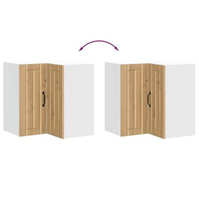 Keukenwandhoekkast Lucca bewerkt hout artisanaal eikenkleur