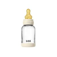 BIBS Glas Latex Slow Flow Babyfles 0+ Maanden Ivory - thumbnail
