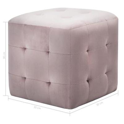 Nachtkastjes 2 st 30x30x30 cm fluweel roze