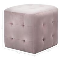 Nachtkastjes 2 st 30x30x30 cm fluweel roze - thumbnail