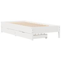 Bedframe zonder matras massief grenenhout wit 90x200 cm - thumbnail