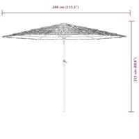 Parasol met stalen paal 288x288x225 cm blauw - thumbnail