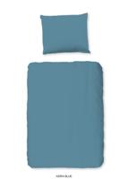 Good Morning Ledikant babydekbedovertrek "uni dessin" - Blauw - (100x135 cm) - Katoen - thumbnail