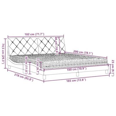 Bed met matras stof lichtgrijs 180x200 cm