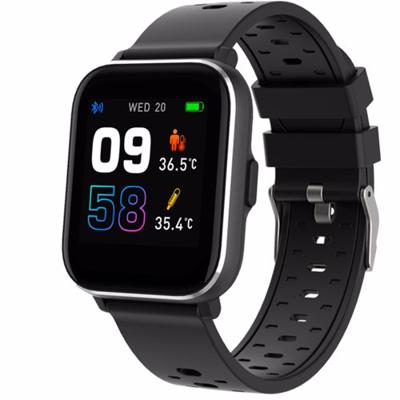 Denver SW-164BLACK, Bluetooth smartwatch, meting van lichaamstemperatuur, zuurstof en hartslag, sportactiviteitstracker, compatibel met iOS en Android.
