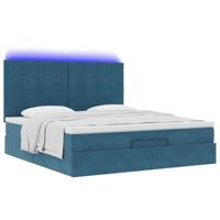 Ottoman bed met matrassen en LED's 160x200cm fluweel - thumbnail
