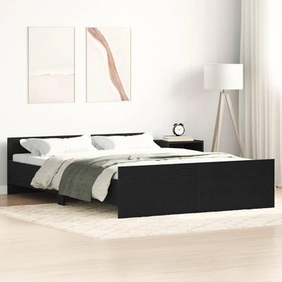 Bedframe zonder matras 135x190 cm bewerkt hout zwart eikenkleur