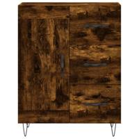 Hoge kast 69,5x34x180 cm bewerkt hout gerookt eikenkleurig - thumbnail