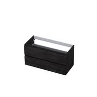 INK - Onderkast 2 Laden Greeploos met Houten Keerlijst - 1000x450x520 Mm - Houtskool Eiken - thumbnail
