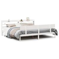 Bedframe zonder matras massief grenenhout wit 200x200 cm - thumbnail