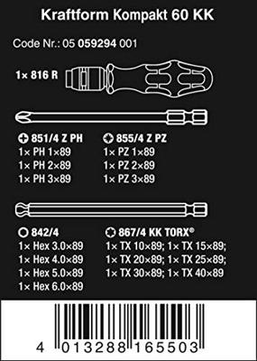 Wera Kraftform Kompakt 60 KK, 17 -delig - 1 stuk(s) - 05059294001