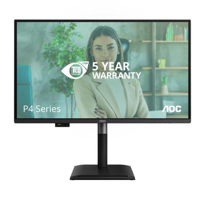 AOC Q27P4U Monitor 27 inch WQHD 120Hz, IPS-paneel, 4ms GTG, adaptieve synchronisatie, HDR-modus, luidsprekerinstelling, luidspreker (2560 x 1440 HDMI, 2X 2.0 DP, USB-hub) zwart