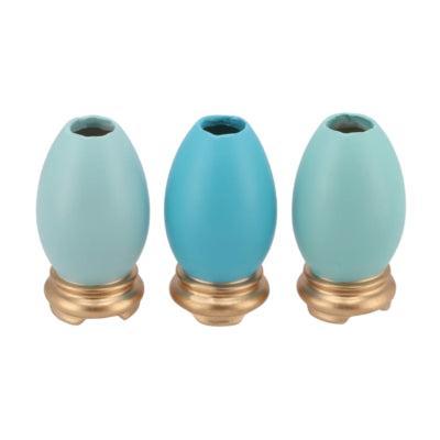 Daan Kromhout Paasdecoratie paasei blauw 11,5 cm 3 assorti | 12 stuks