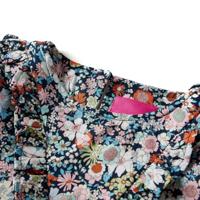 Kindershirt met lange mouwen bloemenprint 128 donkerblauw - thumbnail
