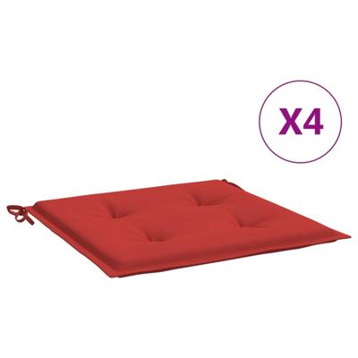 VidaXL Tuinstoelkussens 4 st 40x40x3 cm oxford stof rood