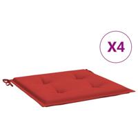 VidaXL Tuinstoelkussens 4 st 40x40x3 cm oxford stof rood - thumbnail