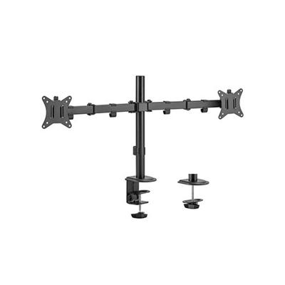 Dubbele monitorarm voor bureau-montage, 17”-32” Dubbele monitorarm voor bureau-montage, 17”-32”