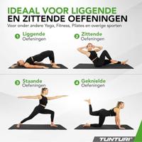 Tunturi Yogamat 8mm | Fitnessmat | Pilatesmat | 180 x 60 x 0,8 cm | Incl Draagtas | Anti Slip en Eco | Zwart - thumbnail