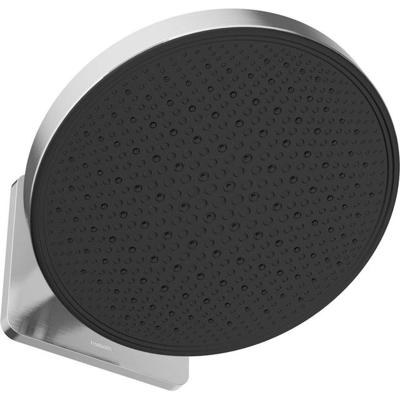 Hoofddouche Hotbath Cobber 1-F opbouw, 300mm Kantelbare Wandarm Geborsteld Hoogglans Chroom