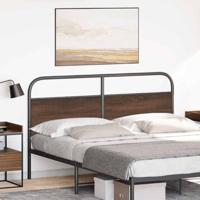 Hoofdbord 160 cm bewerkt hout en staal bruin eikenkleurig - thumbnail