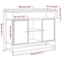Dressoir 100x35x80 cm bewerkt hout sonoma eikenkleurig - thumbnail