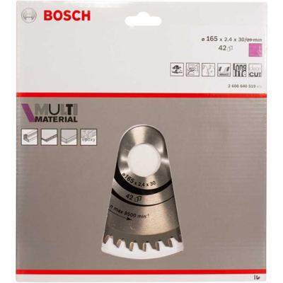 Bosch Professional Cirkelzaagblad PRO Multi Material | Ø 165 x 2,4 x 30mm 42T - 2608640519 Bosch Professional Cirkelzaagblad PRO Multi Material | Ø 165 x 2,4 x 30mm 42T - 2608640519