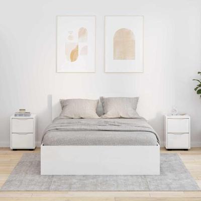 Nachtkastjes 2 pcs Hoogglans wit 30,5 x 30 x 43 cm Bewerkt hout
