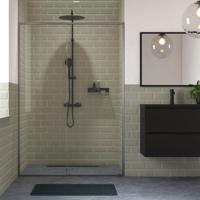 Sealskin Schuifdeur Contour Voor Nis 120x200 cm, 6 mm Helder Veiligheidsglas met Antikalklaag Mat Grijs - thumbnail