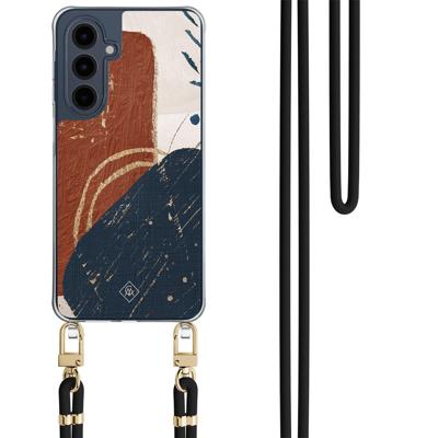 Samsung Galaxy A16 hoesje met zwart koord - Abstract terracotta