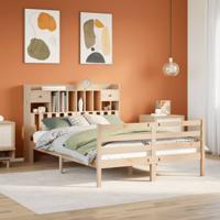 Bed met boekenkast zonder matras massief grenenhout 160x200 cm - thumbnail