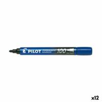 Viltstift PILOT 100 rond fijn blauw | 12 stuks - thumbnail