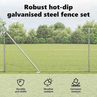 VidaXL Afrasteringspaal zilver 10 x 1 m (25 x 25 mm gaas) staal - thumbnail