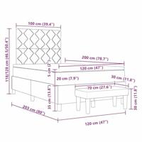 Boxspring bed met matras met hoofdeinde Taupe 120 x 200 cm Stof - thumbnail
