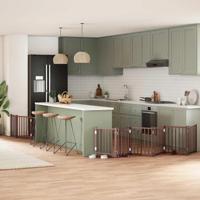 Hondenhek inklapbaar 9 panelen 450 cm populierenhout bruin - thumbnail