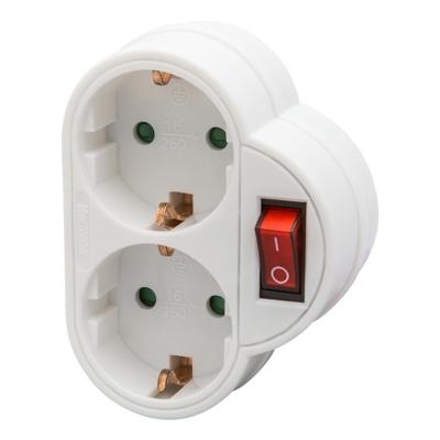 Enzo Randaarde stekkeradapter dubbel schakelaar 6140885