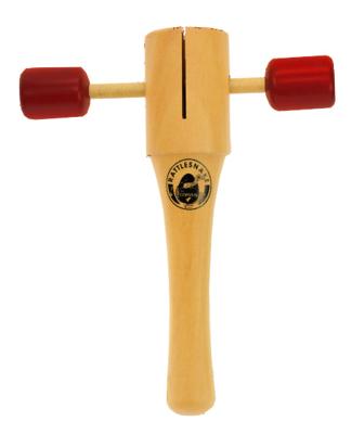 Rattlesnake t shaker junior 14 x 10 x 3,5 cm hout donkerrood