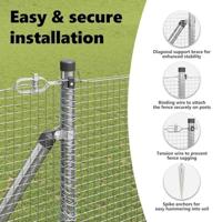 VidaXL Afrasteringspaal zilver 10 x 1,6 m (16 x 16 mm gaas) staal - thumbnail