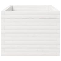 Plantenbak 90x60x49,5 cm massief grenenhout wit - thumbnail