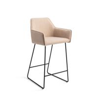 Jesper Home Barkruk 'Hofu' Slide Black, kleur Wild Walnut (zithoogte 65cm) - thumbnail