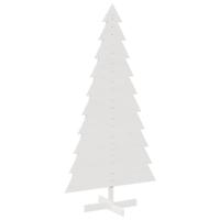 VidaXL Kerstdecoratie kerstboom 180 cm massief grenenhout wit - thumbnail